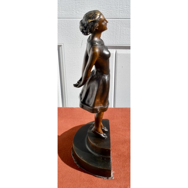 French Art Deco Style Bronze Bookends Flirt Lovers For Sale - Image 17 of 18