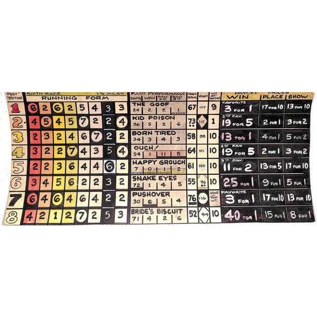 Paper Horse Race Track Original Hand-Painted C1930s Board Game For Sale - Image 7 of 13