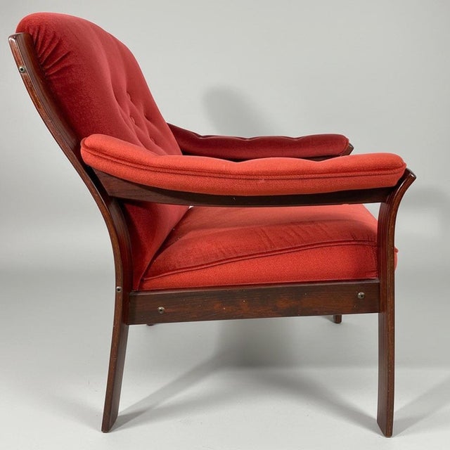 1970s Vintage Nordic Red Chairs, 1970s, Set of 2 For Sale - Image 5 of 8