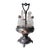 19th Century Victorian Era Castor or Cruet Set 6 Decanters and Silver-Plated Holder With Central Handle For Sale