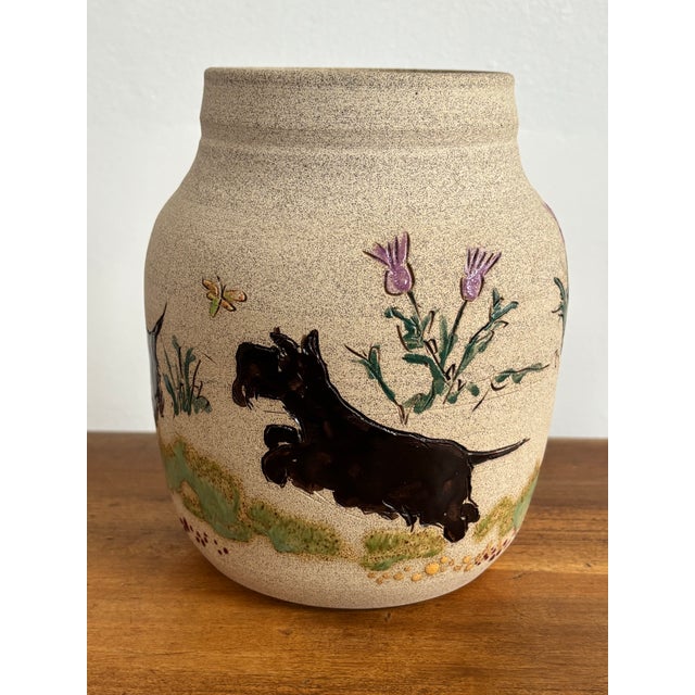 Contemporary Alicia Daily Stoneware Pottery Vase With Scottie Dogs For Sale - Image 11 of 11