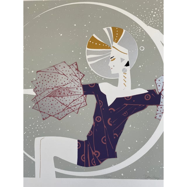 1980s Late 20th Century "Lady Bride" Art Deco Revival Style Serigraph by Dean Hayes For Sale - Image 5 of 9