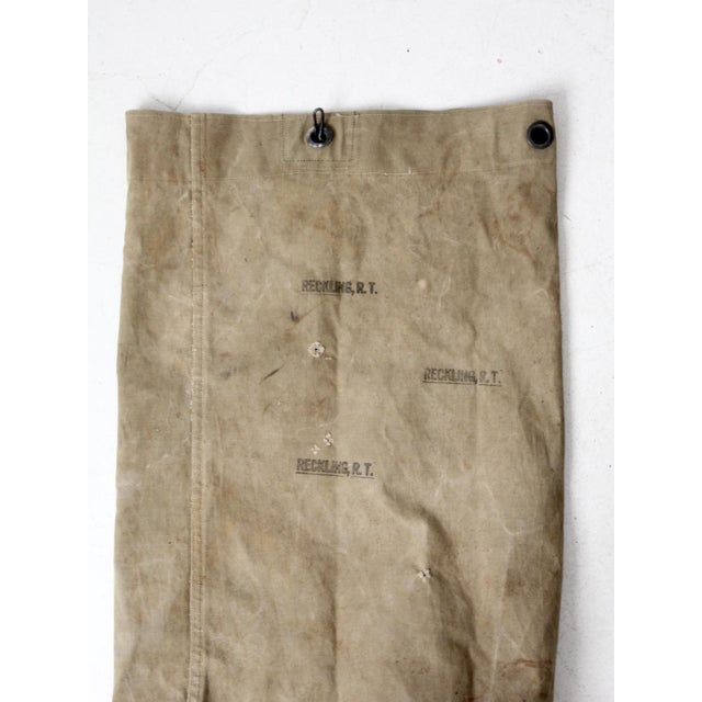 Vintage Canvas Mail Sack Postal Bag For Sale - Image 4 of 11