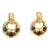 Vintage Givenchy Gripoix Gold Plated Multi Colored Glass Earring - 2 Pieces For Sale