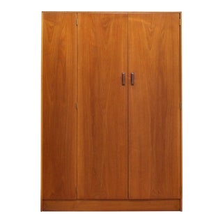 1960s Mid Century Teak Armoire For Sale