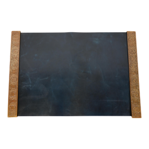 Tiffany Studios New York Zodiac Bronze Blotter Ends With Leather Desk Blotter