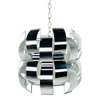 1960s Chrome Ribbon Chandelier by Lightolier For Sale