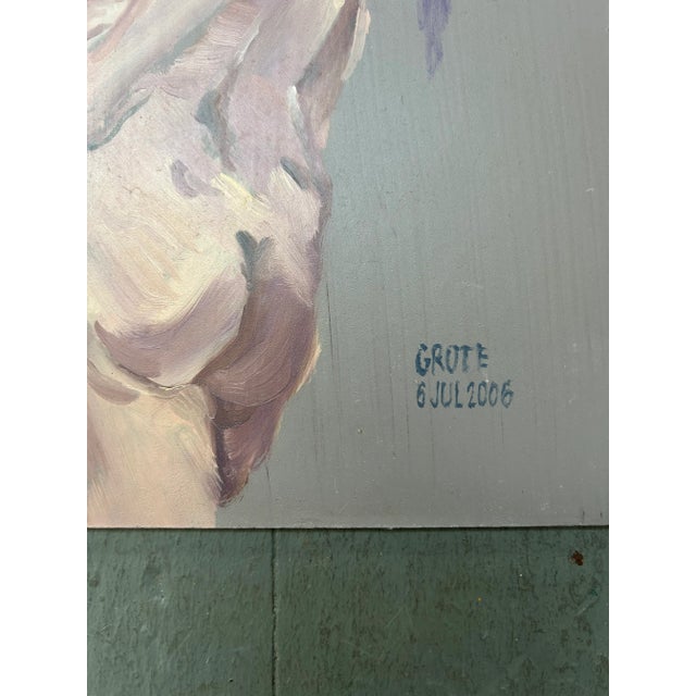 Impressionist Contemporary Oil Painting on Panel of Nude Woman 8.5” X 11” by Artist Harold Grote For Sale - Image 3 of 6