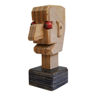 Mid Century Folk Art Plywood Sculpture Whimsical Man For Sale