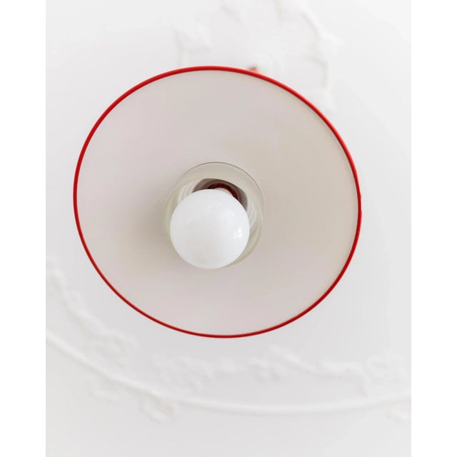 Danish Ceiling Light in Red Metal and Glass by Ettore Sottsass, 1960s For Sale - Image 5 of 11