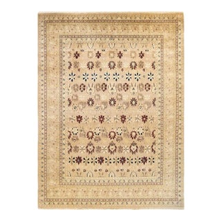 Mogul Collection Hand-Knotted Area Rug - Ivory 9' 0" x 12' 1" For Sale