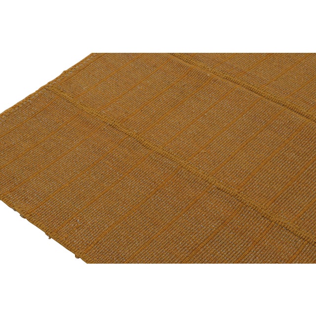 2010s Rug & Kilim’s Modern Kilim Rug With Textural Stripes in Gold and Orange Tones For Sale - Image 5 of 7