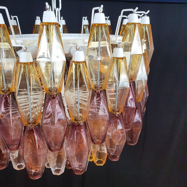 1960s Art Deco Style Polyhedron Murano Glass Chandelier in the style of Venini, 1960s For Sale - Image 5 of 18