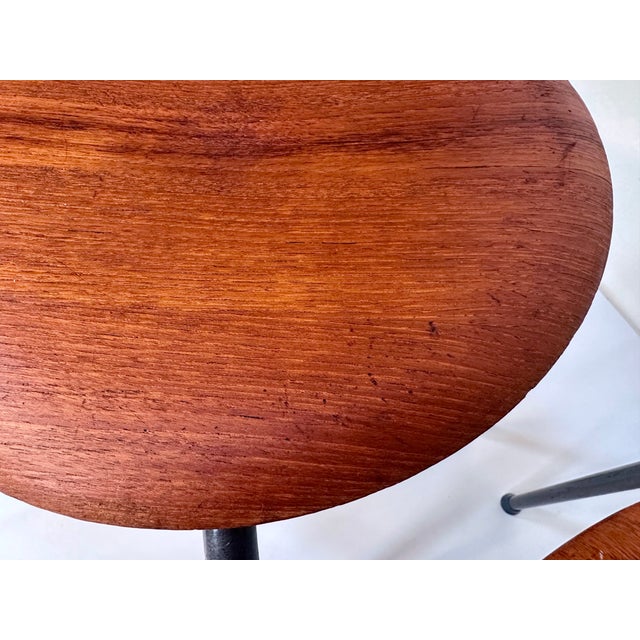 Danish Atelier Stacking Stools in Teak Plywood and Tubular Steel, 1960s, Set of 6 For Sale - Image 6 of 18