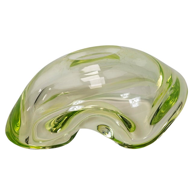 Vintage Italian Murano Glass Vase Bowl in Yellow, 1970 For Sale - Image 6 of 7