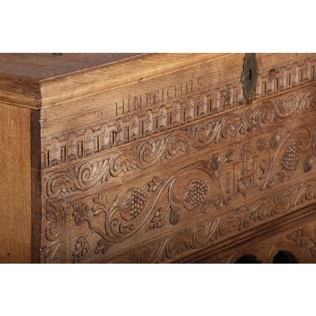 Antique Baroque Chest in Oak, 1784 For Sale - Image 10 of 18