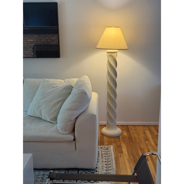 Michael Taylor 1980s Spiral Plaster Floor Lamp in the Style of Michael Taylor For Sale - Image 4 of 11