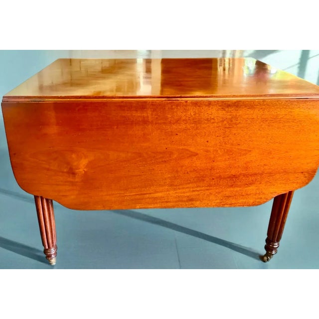 19th C. Early American Drop Leaf Table on Casters For Sale - Image 10 of 12