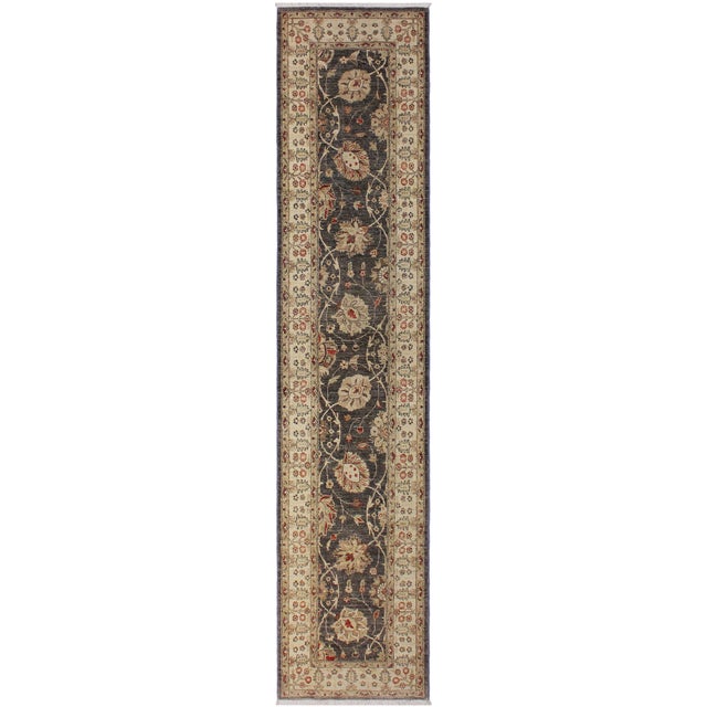 Boho Chic Ziegler Gray/Beige Wool Runner Rug- 2'6'' X 10'8'' For Sale - Image 10 of 10