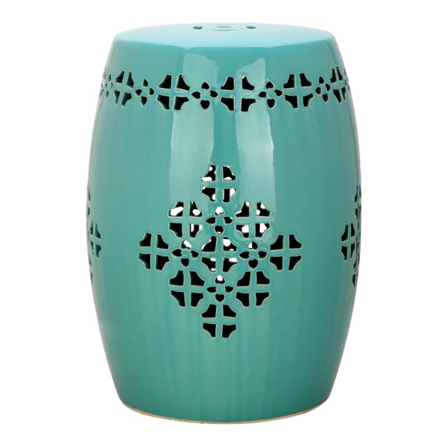 Harold Garden Stool in Light Blue For Sale