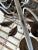 Vintage 12-Light Tole Palm Leaf Chandelier With Sculptural White Arms For Sale - Image 4 of 12