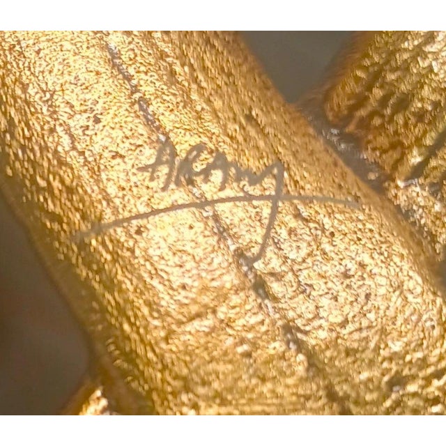 Gold Michael Aram Signed Large Gold Palm Leaf Centerpiece Platter For Sale - Image 8 of 8