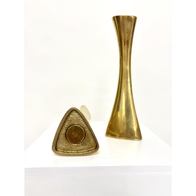 Vintage organic shaped brass candleholders, Sweden, 1960s. This piece has an attribution mark, I am sure that it is...