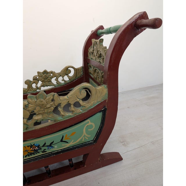 Decorative Sleigh in Wood, 1970s For Sale - Image 5 of 17
