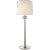 AERIN for Visual Comfort Signature Beaumont Medium Buffet Lamp in Burnished Silver Leaf with Linen Shade For Sale