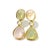 Bochic "Capri" Rose Quartz & Multi Gem Italian Earrings Set 18K Gold & Silver For Sale - Image 4 of 18
