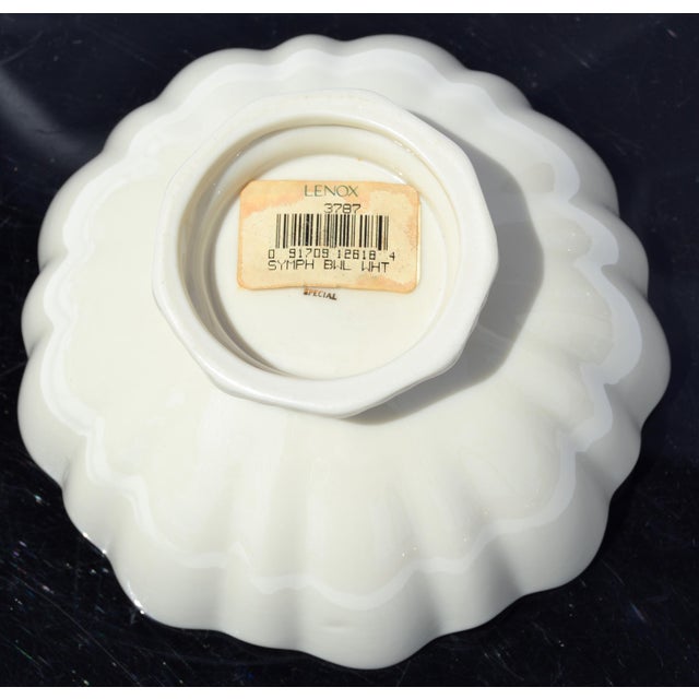 1980s Lenox Symphony Bowl Special Edition Scalloped Footed Fine Bone Ceramic For Sale - Image 10 of 15