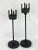 Modern Gothic Medieval Cast Iron Candle Holders - Pair of 2 Dimensions: shorter- 4” w x 4” d x 13.5”h Taller - 4” w x 4” d...