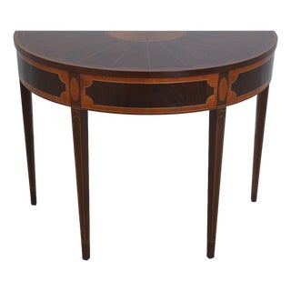 Stickley Inlaid Mahogany Colonial Williamsburg Inlaid Console Table For Sale