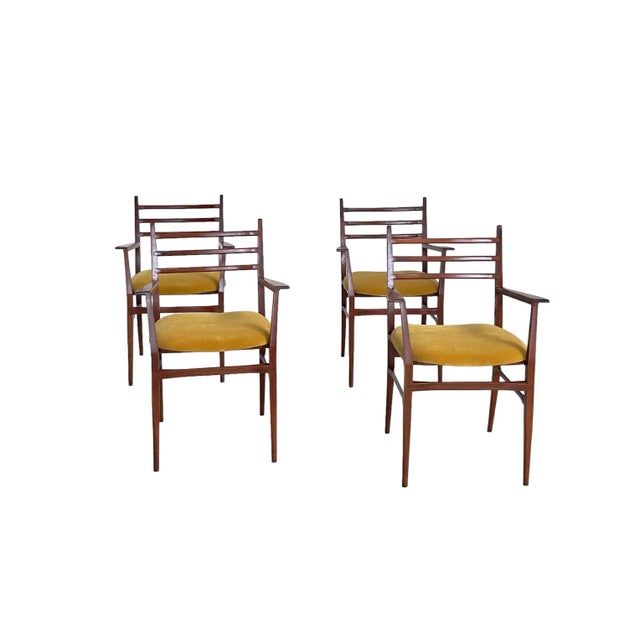 1960s Trieste Dining Chairs by Guglielmo Ulrich for Saffa, Italy, 1960s, Set of 4 For Sale - Image 5 of 5