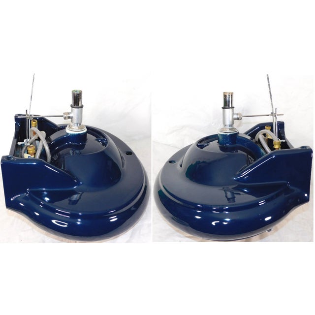 1999 Vintage Kohler Revival Dark Navy Blue Vitreous China Pedestal Sink With Kohler Faucet For Sale - Image 13 of 18