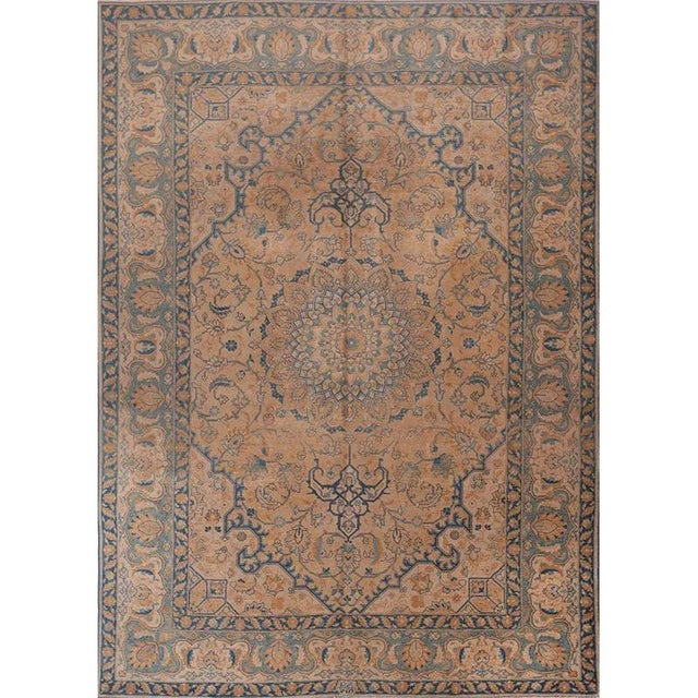 1920s Antique Persian Tabriz Area Rug 7’9″ X 11’0″ For Sale In Dallas - Image 6 of 7