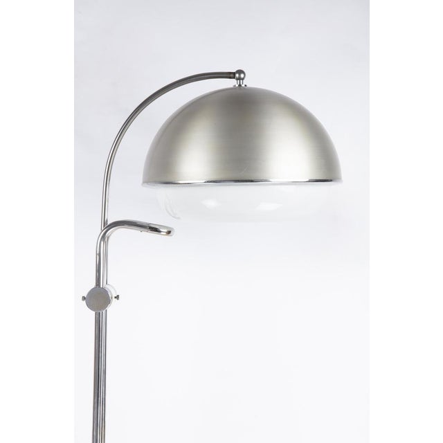 Vintage Italian Aluminum and Acrylic Glass Floor Lamp, 1970s For Sale - Image 3 of 8
