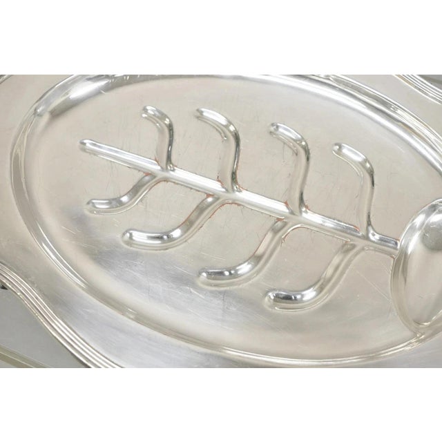 Metal Vintage English Sheffield Meat Cutlery Serving Platter Tray "Asc" Monogram For Sale - Image 7 of 11