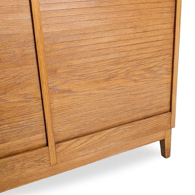 Mid-Century Modern Roller Shutter Cabinet in Oak For Sale - Image 8 of 14