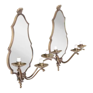 Pair of Mirrored Wall Sconces