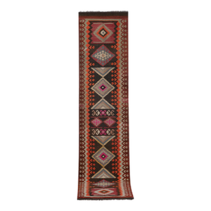 1970s Vintage Kilim Runner Rug 3'1'' X 12'6''
