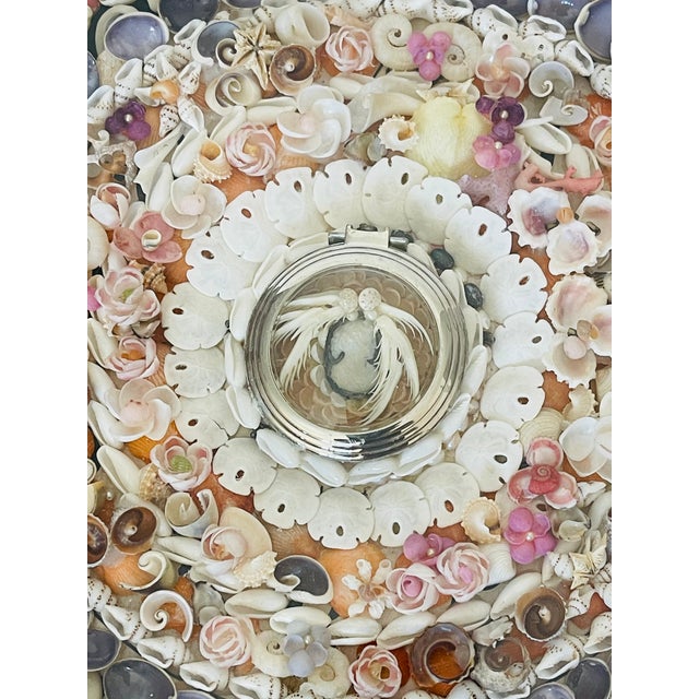 Exquisite vintage gorgeous sea Shell Sailors Valentines with a center cameo.