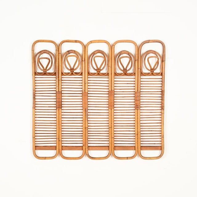 Franco Albini Large Vintage Italian Coat Rack in Bamboo and Rattan by Franco Albini, Italy, 1960s For Sale - Image 4 of 12