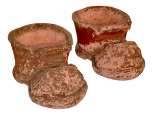 1960s Terracotta Shoe Planters- A Pair