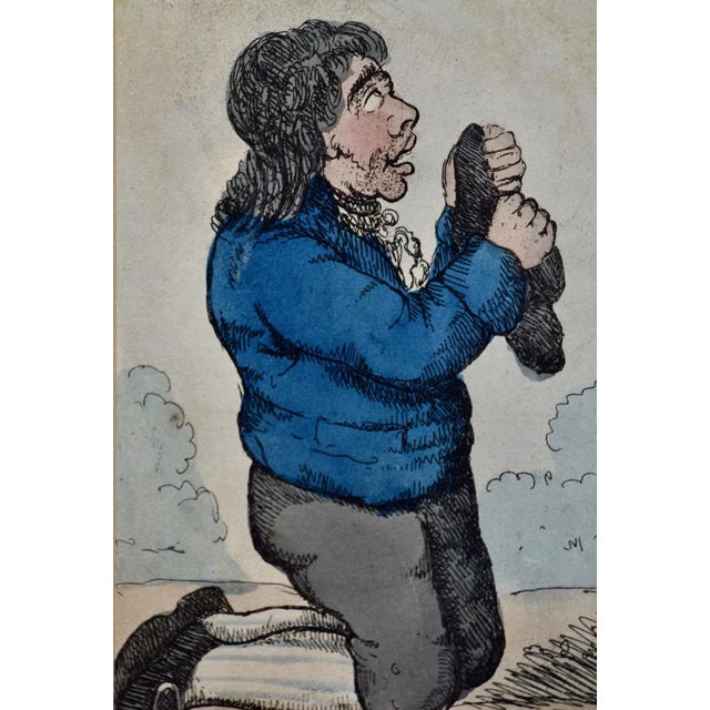 Early 19th Century William HollandAn early 19th C. satirical etching of John Bull kneeling before William Pitt, 1802 For Sale - Image 5 of 7