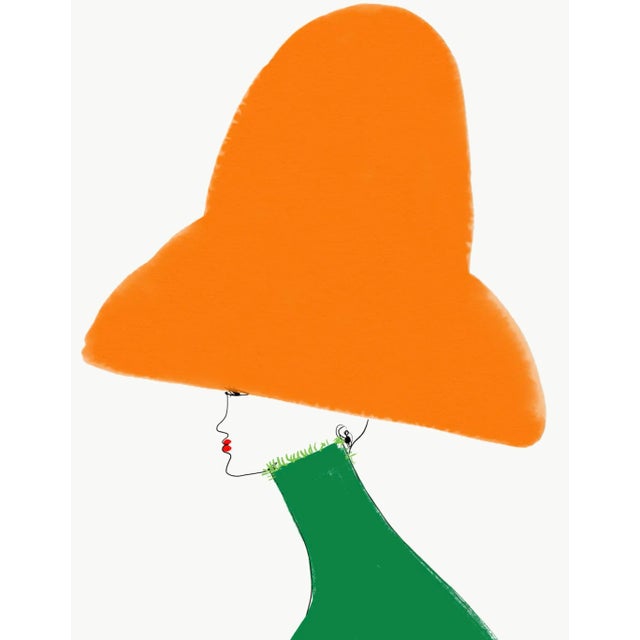 “Orange Et Vert” Contemporary Limited Edition Print by Annie Naranian For Sale