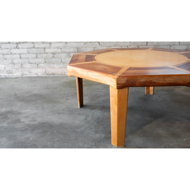 Mid 20th Century Vintage Sculptural Wooden Octagon Coffee Table For Sale - Image 12 of 18