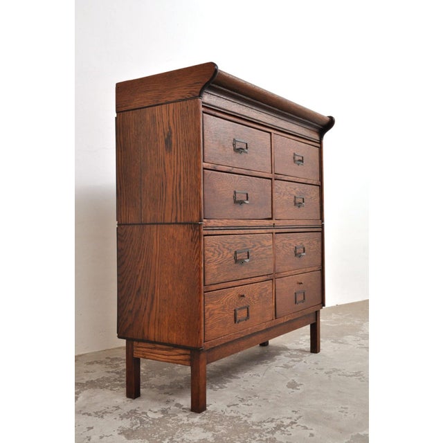 Brown Antique Oak Chest of Drawers from Globe Wernicke, 1900s For Sale - Image 8 of 15