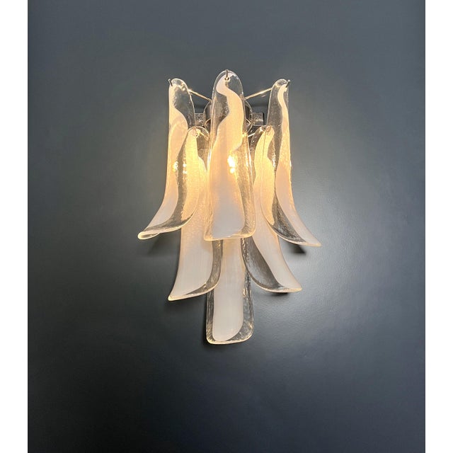 Vintage Italian Murano Wall Lights from Mazzega, 1990, Set of 2 For Sale - Image 11 of 15