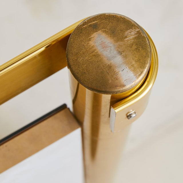 Italian Brass + Smoked Bronze Wall Mirror Attributed to Luciano Frigerio, 1970s For Sale - Image 10 of 11